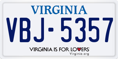 VA license plate VBJ5357