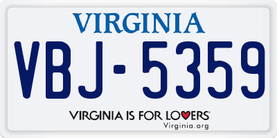 VA license plate VBJ5359
