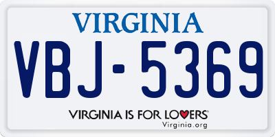 VA license plate VBJ5369