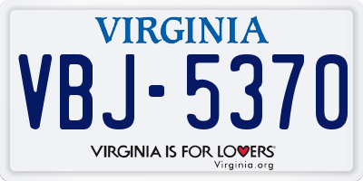 VA license plate VBJ5370
