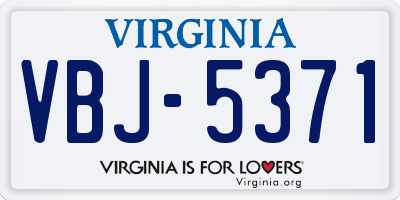 VA license plate VBJ5371