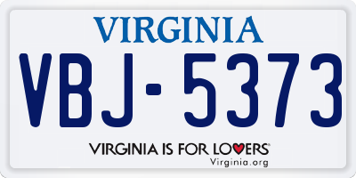 VA license plate VBJ5373