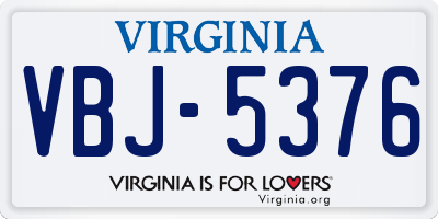 VA license plate VBJ5376