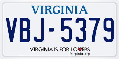 VA license plate VBJ5379