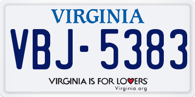 VA license plate VBJ5383