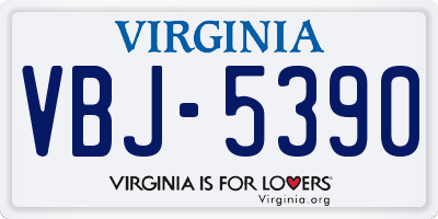 VA license plate VBJ5390