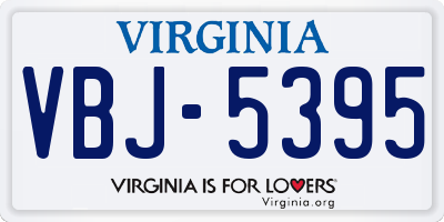 VA license plate VBJ5395