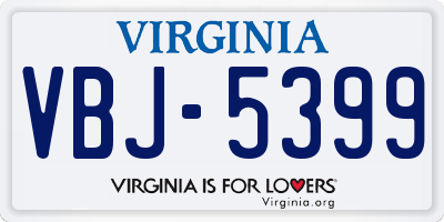 VA license plate VBJ5399