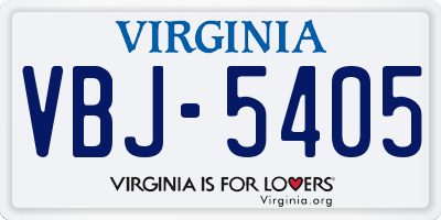 VA license plate VBJ5405