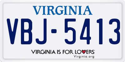 VA license plate VBJ5413