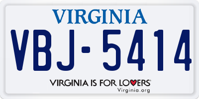 VA license plate VBJ5414