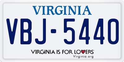 VA license plate VBJ5440