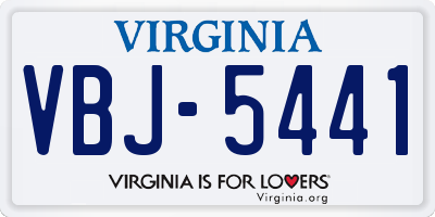 VA license plate VBJ5441