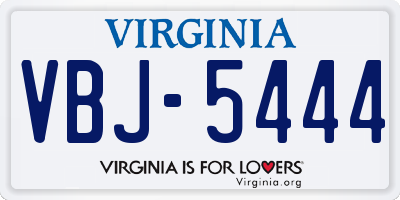 VA license plate VBJ5444
