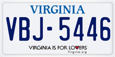 VA license plate VBJ5446