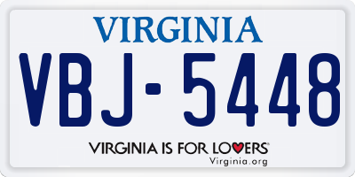 VA license plate VBJ5448