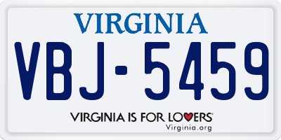 VA license plate VBJ5459
