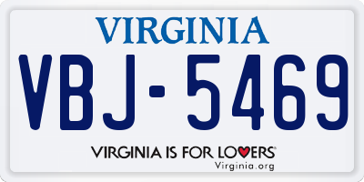 VA license plate VBJ5469