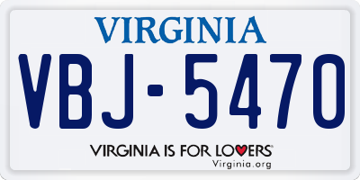 VA license plate VBJ5470