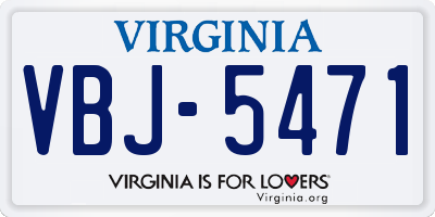 VA license plate VBJ5471