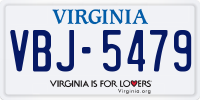 VA license plate VBJ5479