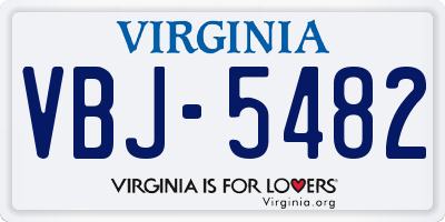 VA license plate VBJ5482