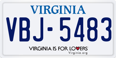 VA license plate VBJ5483