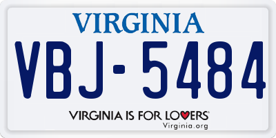 VA license plate VBJ5484