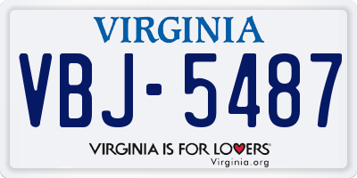 VA license plate VBJ5487