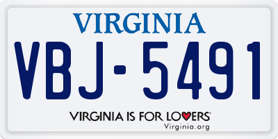VA license plate VBJ5491