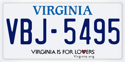 VA license plate VBJ5495