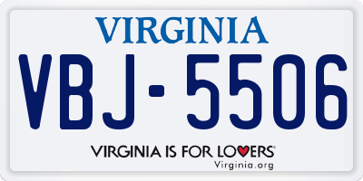 VA license plate VBJ5506