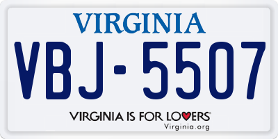 VA license plate VBJ5507