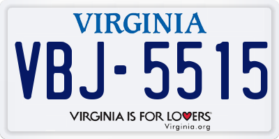 VA license plate VBJ5515