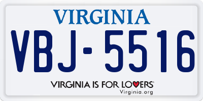 VA license plate VBJ5516