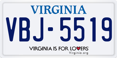 VA license plate VBJ5519