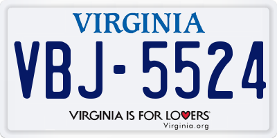 VA license plate VBJ5524