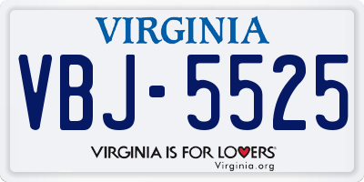 VA license plate VBJ5525