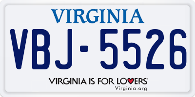 VA license plate VBJ5526