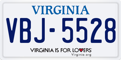 VA license plate VBJ5528