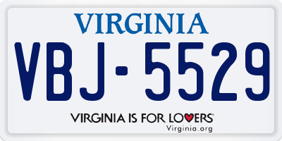 VA license plate VBJ5529