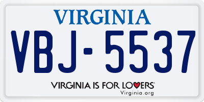 VA license plate VBJ5537