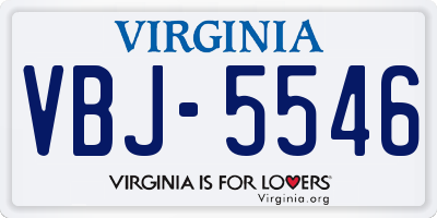 VA license plate VBJ5546
