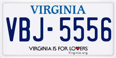 VA license plate VBJ5556