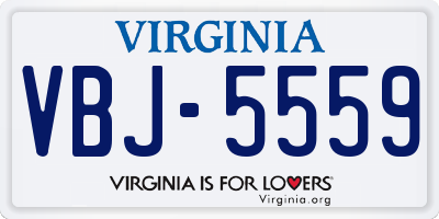 VA license plate VBJ5559