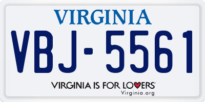 VA license plate VBJ5561