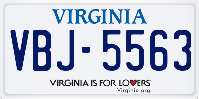 VA license plate VBJ5563