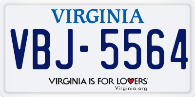 VA license plate VBJ5564