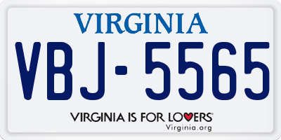 VA license plate VBJ5565