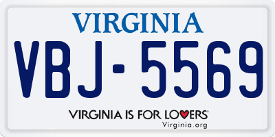 VA license plate VBJ5569